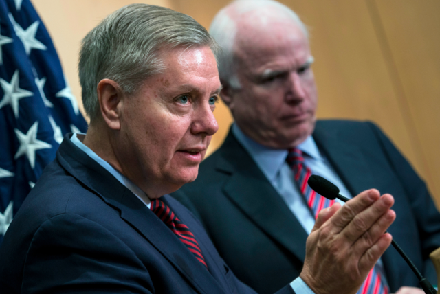 (L) Lyndsey Graham & (R) John McCain
