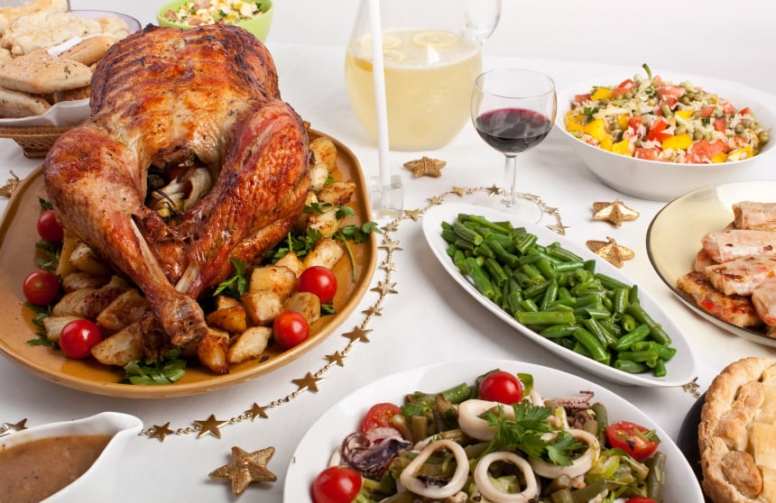 Turkey, holiday table, food