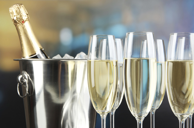 Champagne bottle and glasses Champagne bottle and glasses