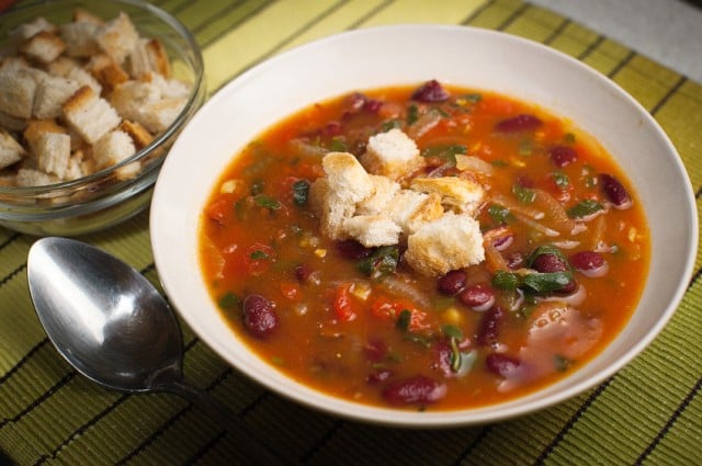 soup with beans and vegetables