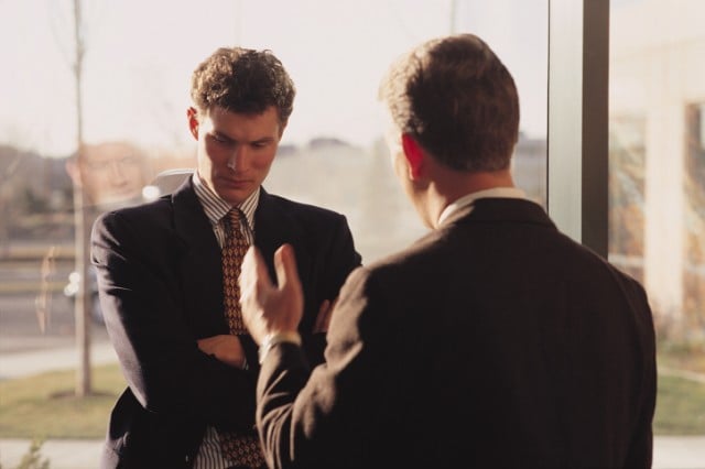 co-workers talking