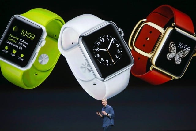 Apple CEO Tim Cook speaks during an Apple special event (Apple Watch)