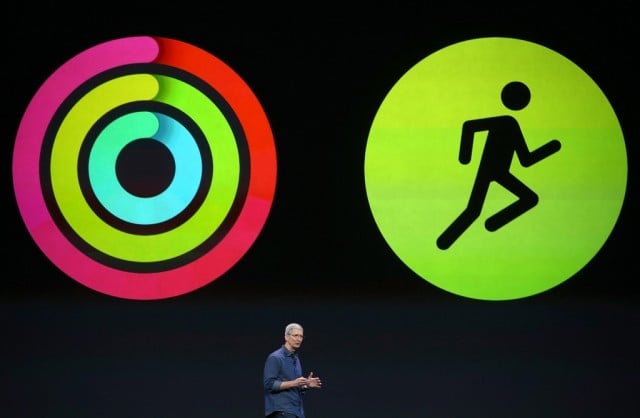 Apple CEO Tim Cook announces fitness apps for the new iPhone 6 and Apple Watch (Activity app and Workout app)