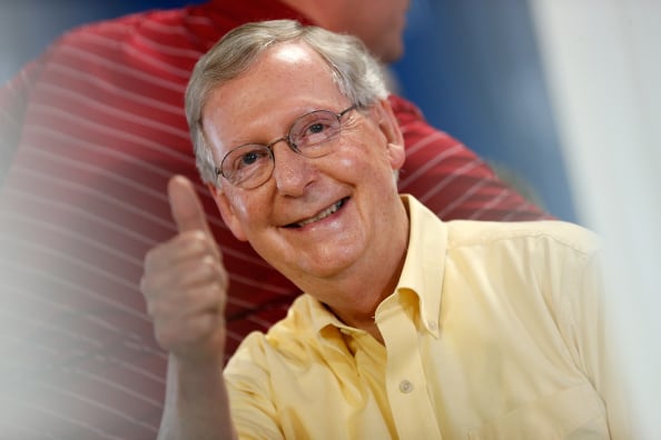 Democratic Challenger Alison Lundergan Grimes And Senate Minority Leader McConnell Locked In Tight Race