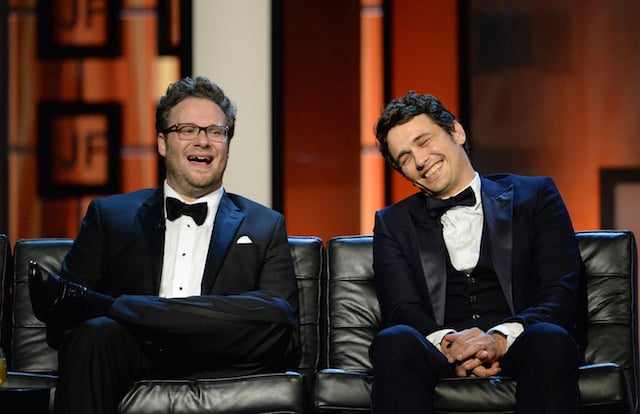 James Franco and Seth Rogen onstage during The Comedy Central Roast of James Franco James Franco and Seth Rogen onstage during The Comedy Central Roast of James Franco