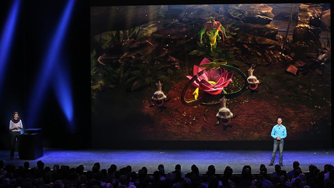 Stephan Sherman of Super Evil Megacorp gives a demo of Vainglory on iPhone 6