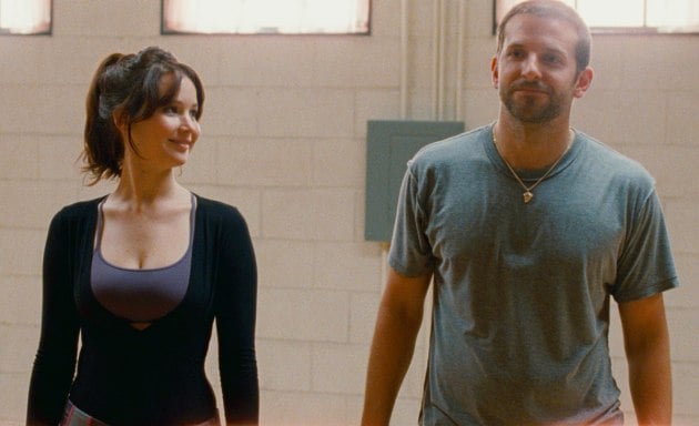 Jennifer Lawrence gazes at Bradley Cooper in Silver Linings Playbook