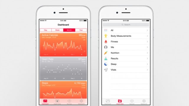 iOS 8 Health app for iPhone 6