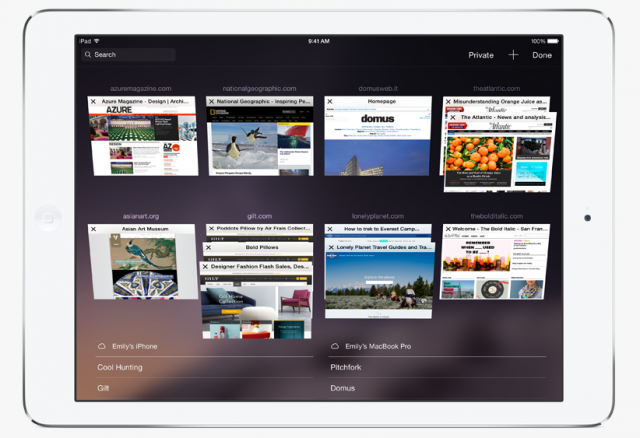 iOS 8 Safari iPad