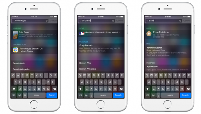 iOS 8 Spotlight Search