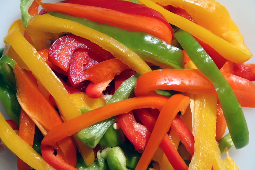 sliced peppers