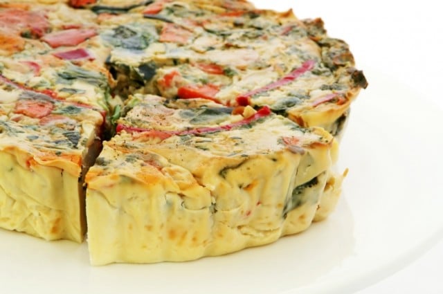vegan crustless veggie quiche