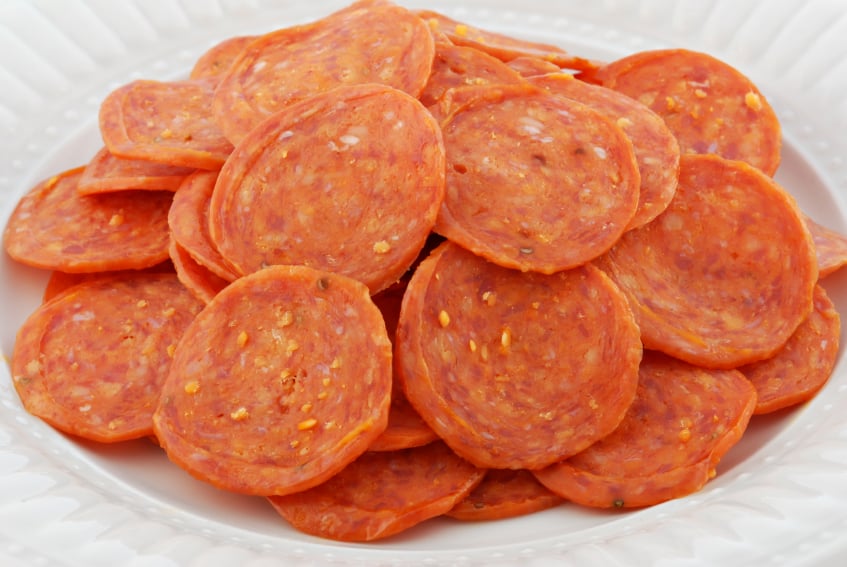 pepperoni on a plate