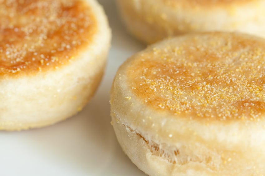 English muffins close up