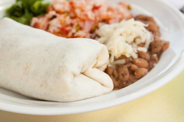beef and bean burrito