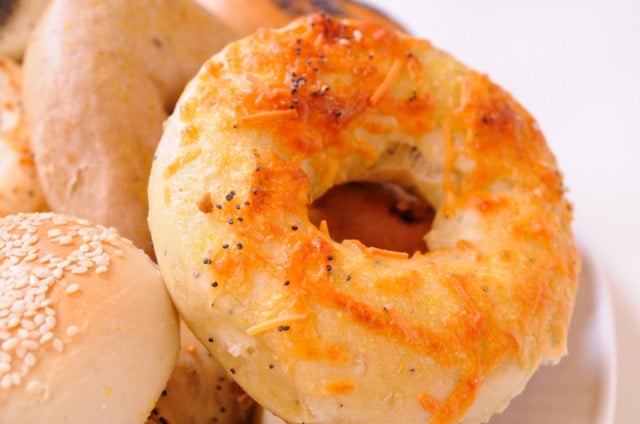 Asiago cheese bagel