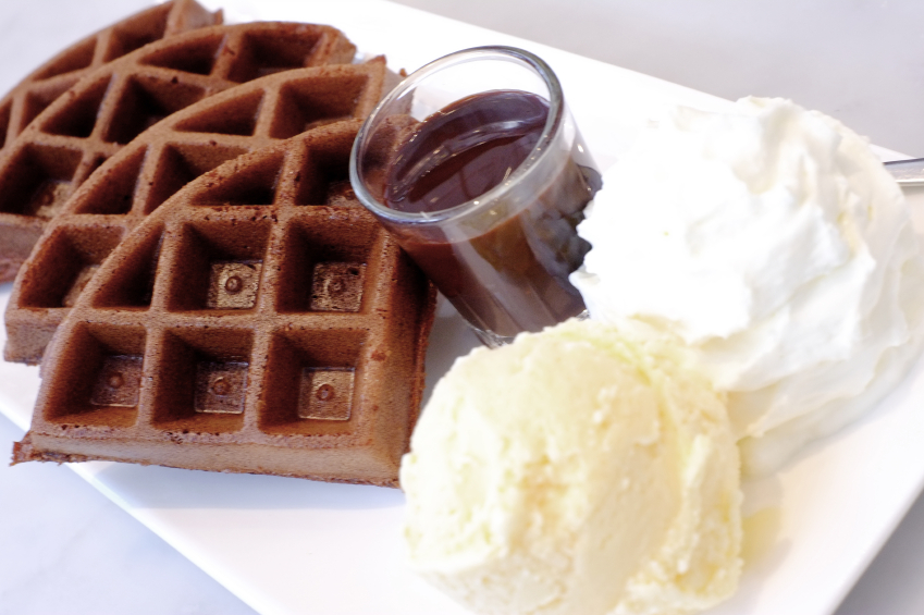 dark chocolate waffles