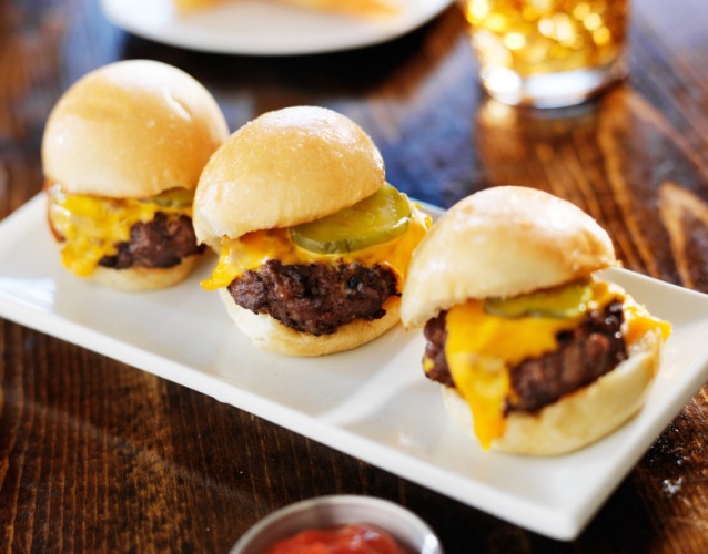 Slider style mini burgers