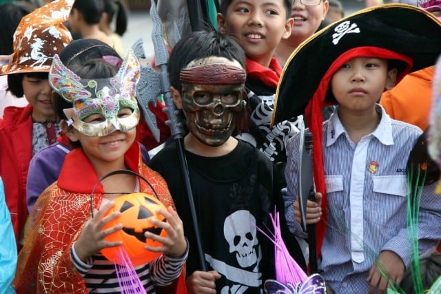 Kids dressed up for Halloween