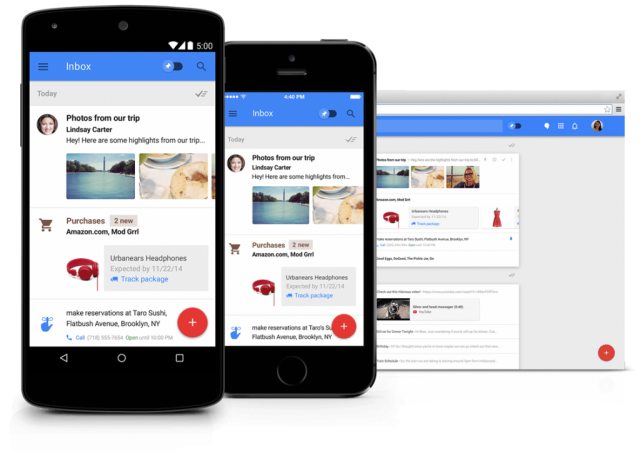 Google Inbox mobile and desktop