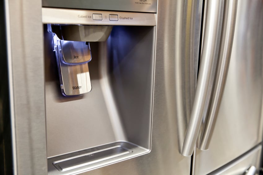 water dispenser on the refrigerator