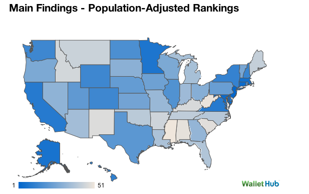 Map of the worst states for broke Americans
