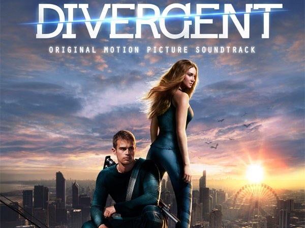 Shailene Woodley and Theo James on the cover of the Divergent: Original Motion Picture Soundtrack