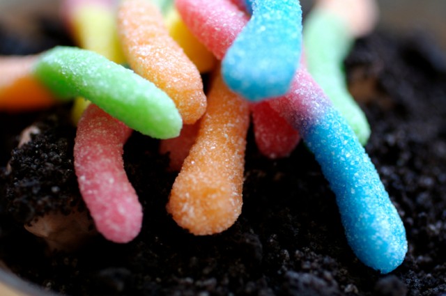 Gummy Worms, Dirt Pudding Cake