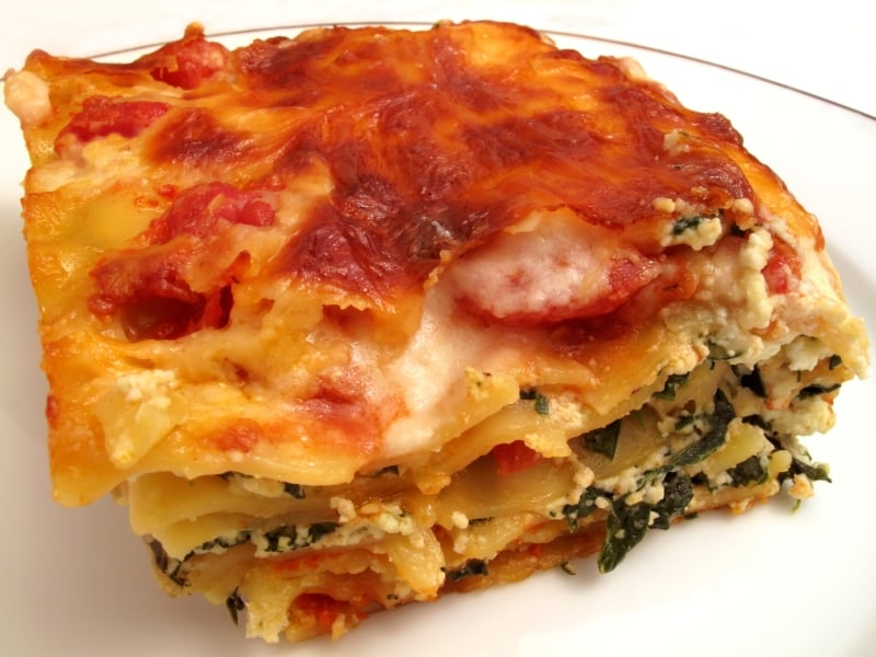 Lasagna, pasta, noodles, spinach