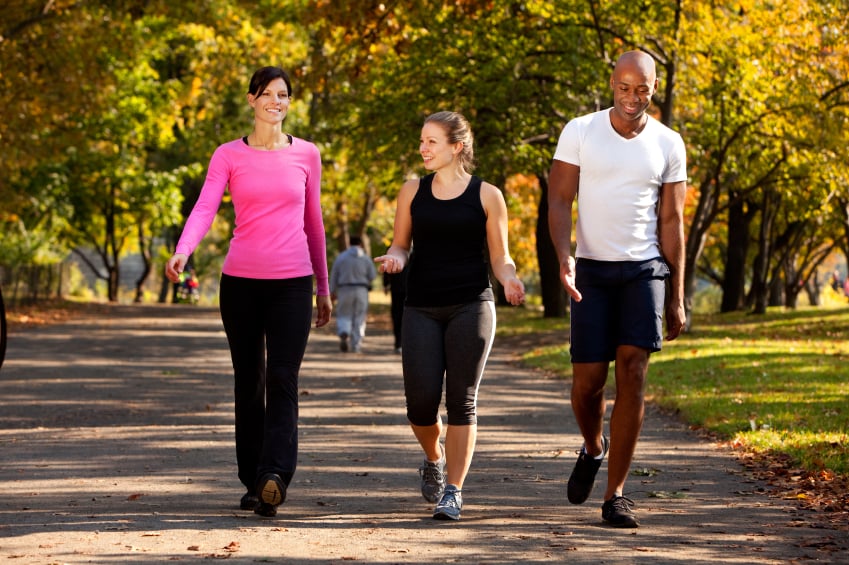 walking with friends