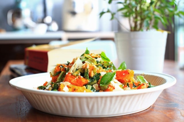 Pumpkin Salad, cheese, basil