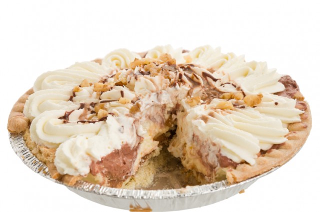 Pie, chocolate, whipped cream
