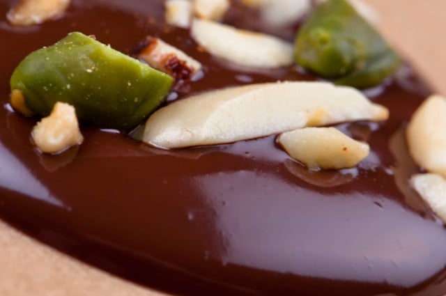 Chocolate, nuts, pistachios