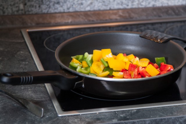 peppers in a pan