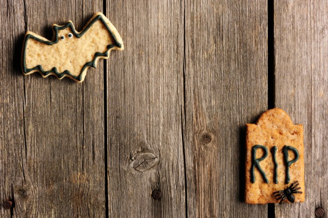 RIP Cookie, Cracker, Bat, Halloween food