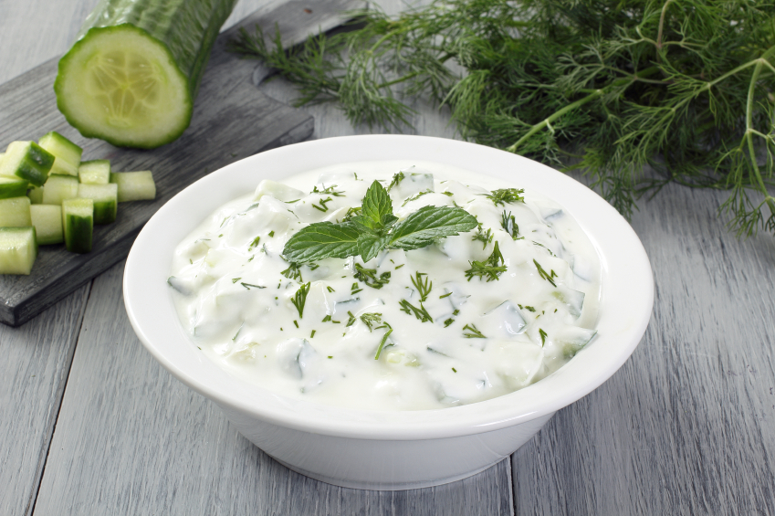 Tzatziki, yogurt, cucumber, cream