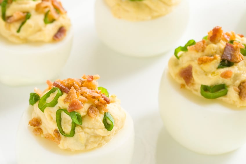 Deviled eggs with bacon