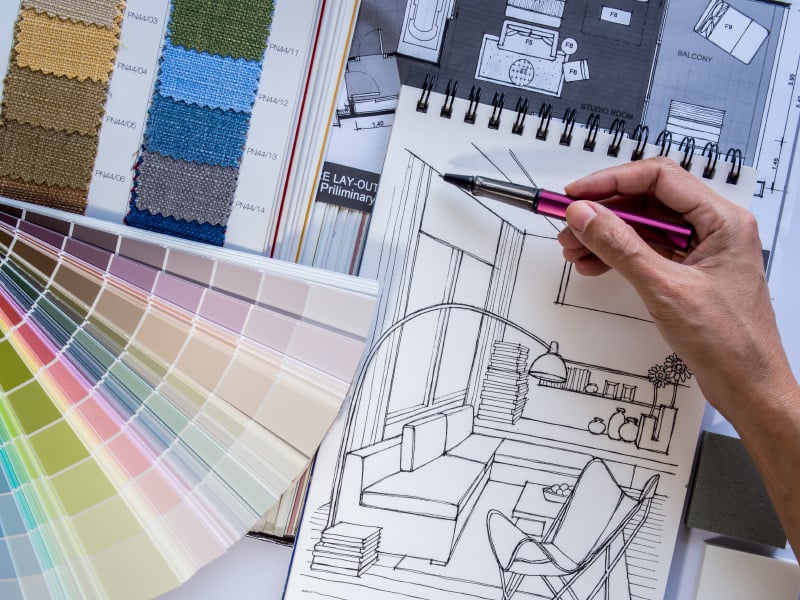 designer sketching