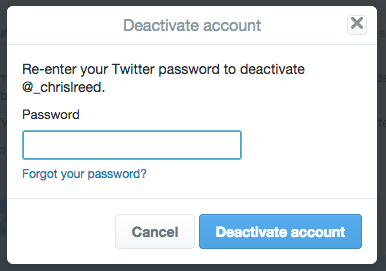 What happens when you deactivate twitter