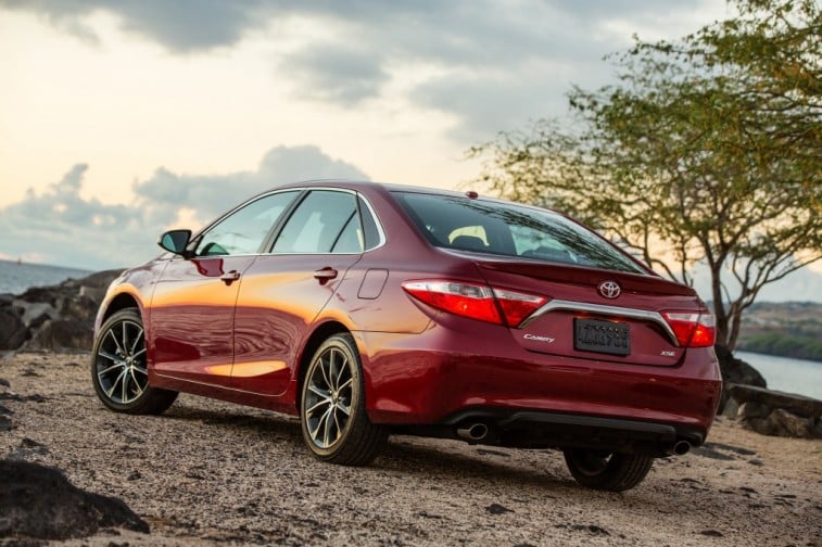 A red 2015 Toyota Camry