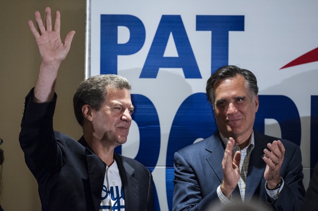 Mitt Romney Campaigns With Pat Roberts In KS Ahead Of Midterm Elections