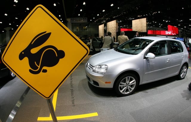 A VW Rabbit is presented at the 100th An