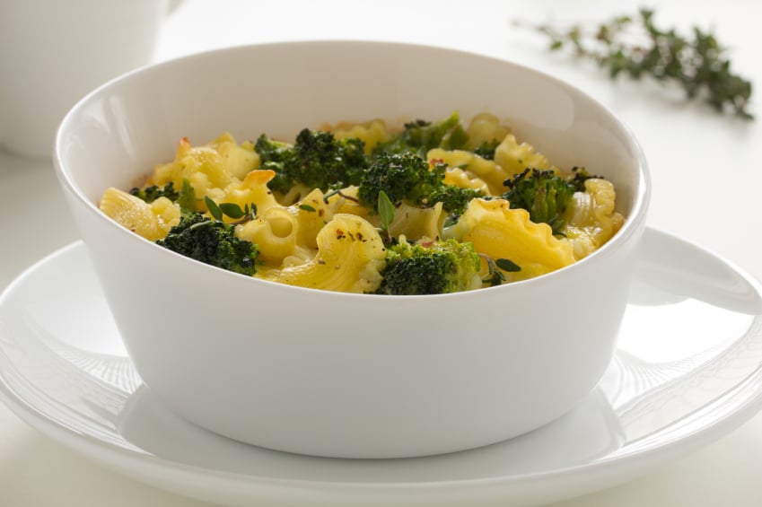 Cheese casserole with pasta and broccoli