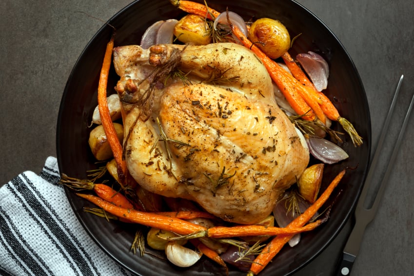 roast chicken and vegetables 