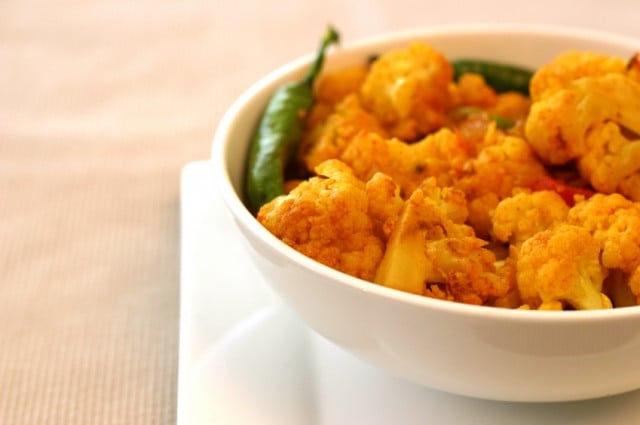 Spiced cauliflower in sauce