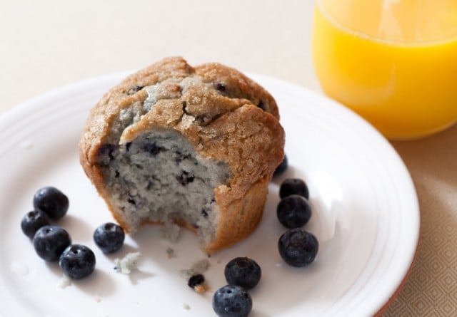 blueberry muffin on a plate