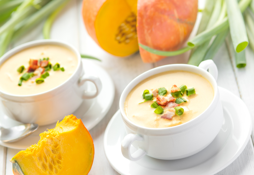 Pumpkin squash bacon soup