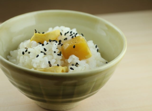 Rice, mango, chestnuts