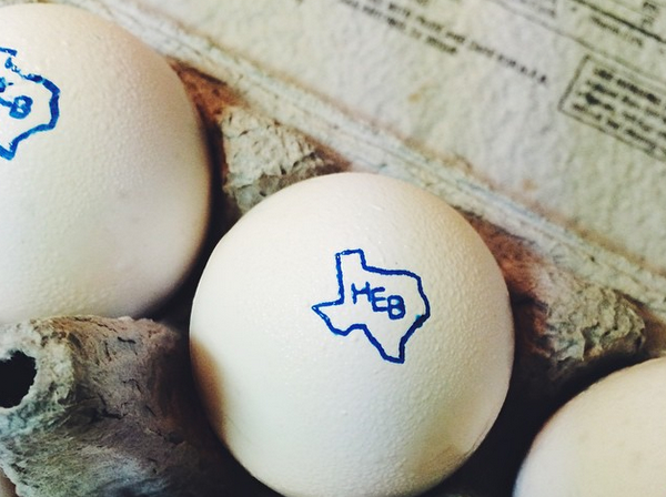 HEB Logo on eggs
