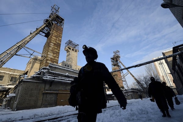 Coal miners leaving work